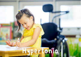 child with hypertonia, polka dot kids