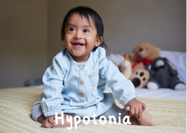 child with hypotonia, low muscle tone in baby, polka dot kids
